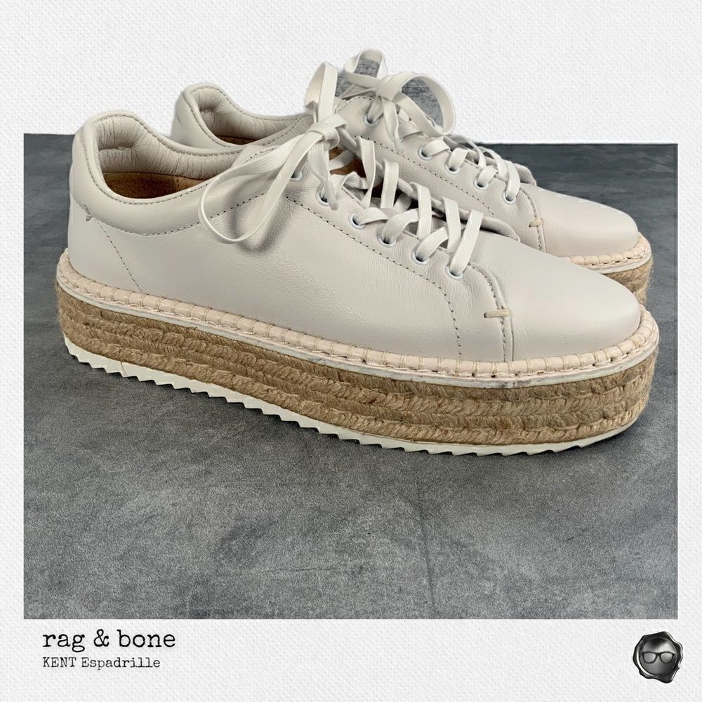 RAG & BONE KENT ESPADRILLE PLATFORM SNEAKER IN WHITE WOMEN’S SIZE 6.5 NEW IN BOX - Picture 7 of 13